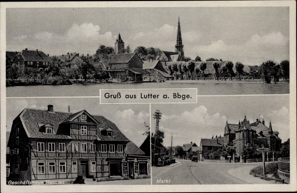 PC Lutter am Barenberge in Lower Saxony, partial view, Hermes shop, market