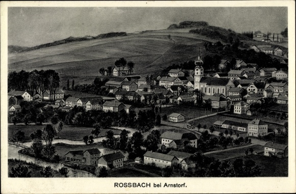 Ak Roßbach in Niederbayern, totaaloverzicht van het dorp