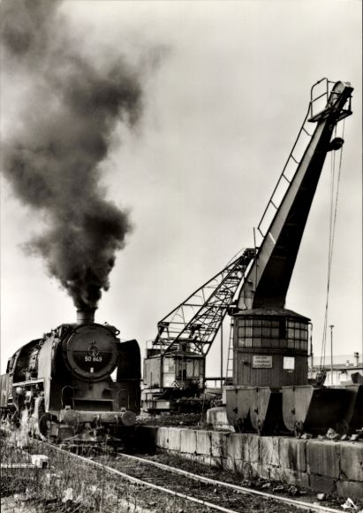 Ak Zwickau in Sachsen, Dampflok 50 849, Februar 1980