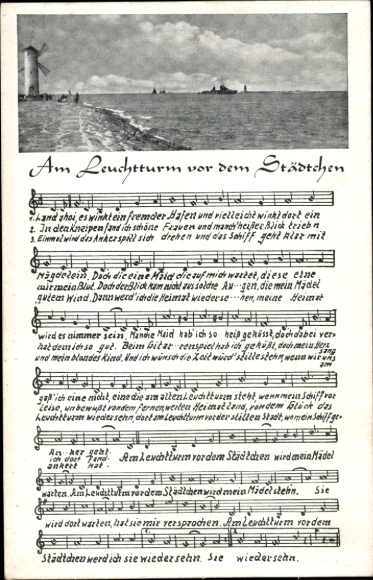 Lied Ak Am Leuchtturm vor dem Städtchen, Kriegsschiffe