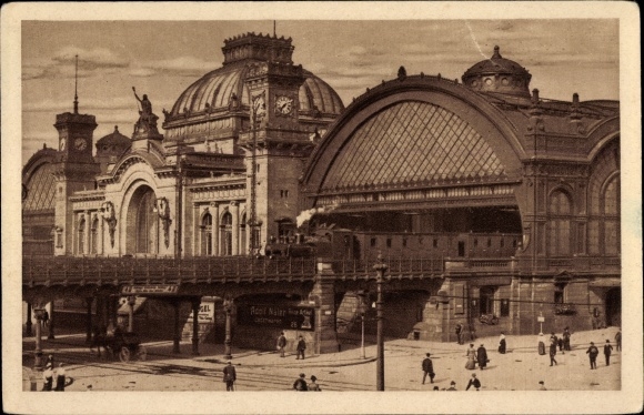 Postcard Dresden old town Seevorstadt, main station