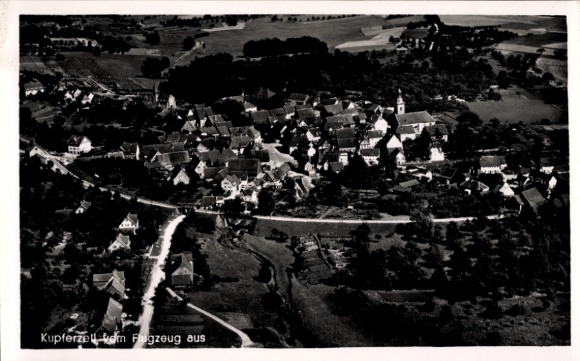 Postcard Kupferzell in Württemberg, aerial photograph