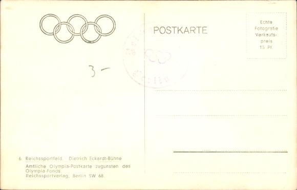 Postcard Berlin Charlottenburg Westend, Reichssportfeld, Dietrich Eckardt Stage