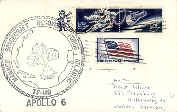 Brief Raumfahrt USA, Apollo 6, TF-140, Manned spacecraft recovery Force