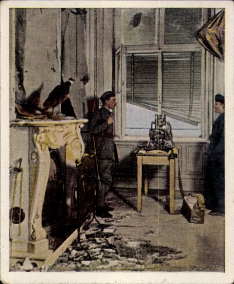 Sammelbild Die Nachkriegszeit Nr. 11, Dez. 1918, Kampf um das Berliner Schloss, MG-Stand