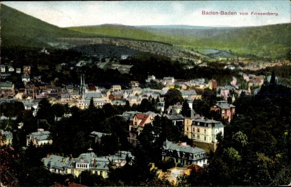 Postcard Baden Baden am Schwarzwald, general view from Friesenberg