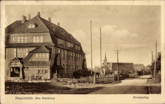 Postcard Hamburg Harburg Neuenfelde, Kirchenstieg