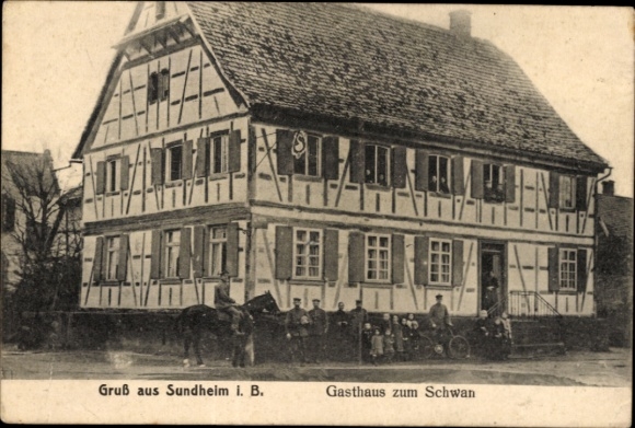 Postcard Sundheim Kehl am Rhein, Gasthaus zum Schwan