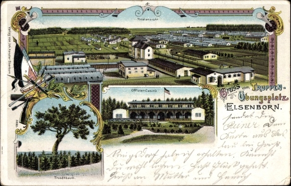 Chromo-Litho Elsenborn Bütgenbach Wallonia Liège, military training area, officers' mess