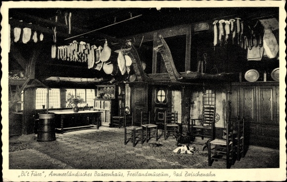 Postcard Bad Zwischenahn in Oldenburg, open-air museum, Bi't Füer, Ammerland farmhouse
