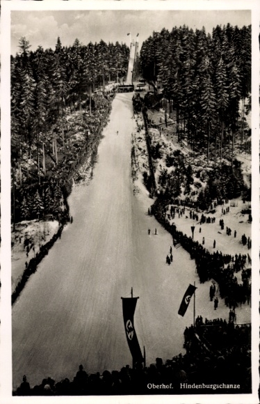 Postcard Oberhof in the Thuringian Forest, Hindenburgschanze
