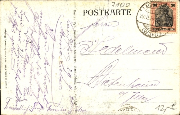 Artist Postcard Kappis, A., Grape harvest in the Neckar Valley, cattle cart, vats, winery