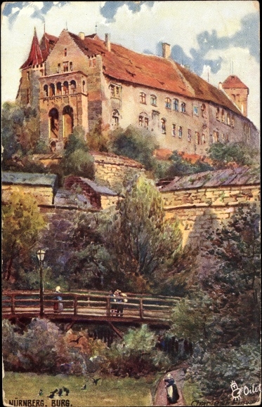 Artist PC Flower, C., Nuremberg in Middle Franconia, view of the castle