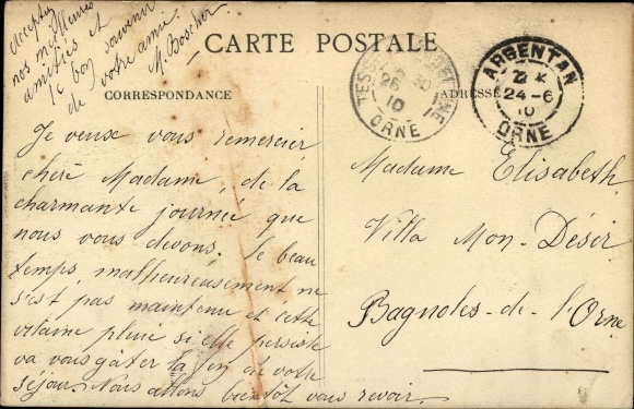Postcard Argentan Orne, Molitor Barracks, 32nd Territorial Camp