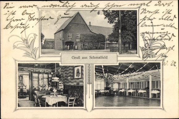 Ak Schmalfeld in Holstein, Gasthof Zum weißen Ross, Innenansichten