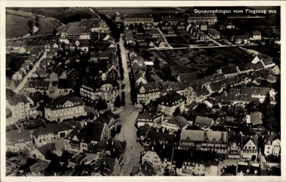 Postcard Donaueschingen in the Black Forest, aerial photograph