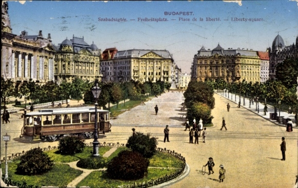 KP Budapeszt Węgry, Plac Wolności, tramwaj