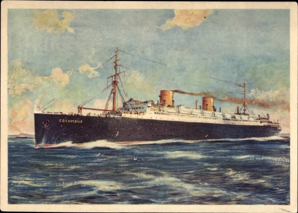 PC steamship Columbus, North German Lloyd Bremen, portside view