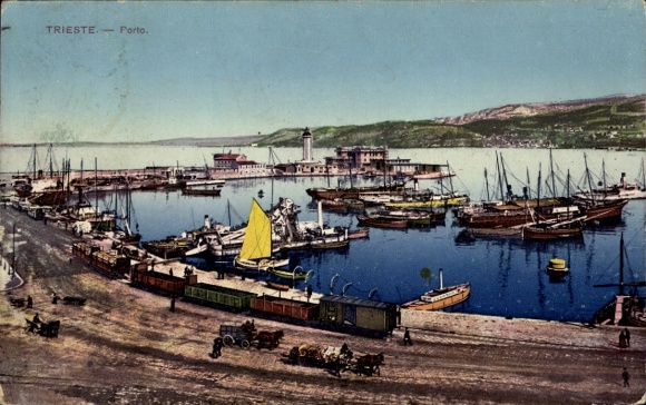 Ak Triest Trieste Friuli Venezia Giulia, Hafen