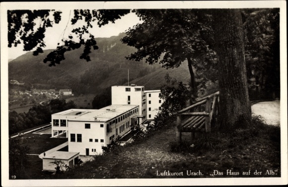 Postcard Bad Urach in the Swabian Alb, The house on the Alb