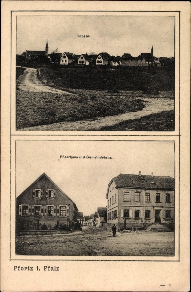 PC Pfortz Maximiliansau Wörth am Rhein, total view, vicarage, community center