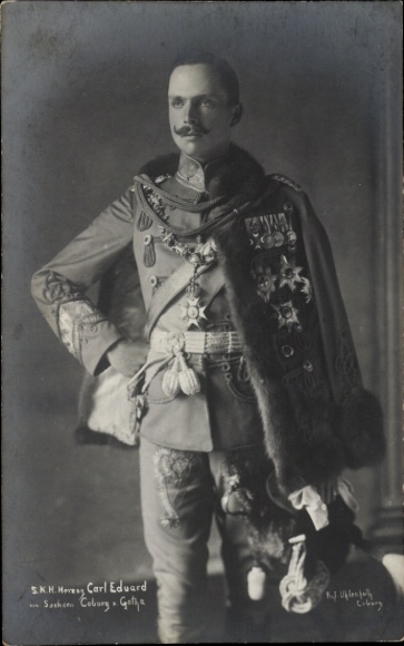 Ak Herzog Carl Eduard von Sachsen Coburg Gotha, Uniform