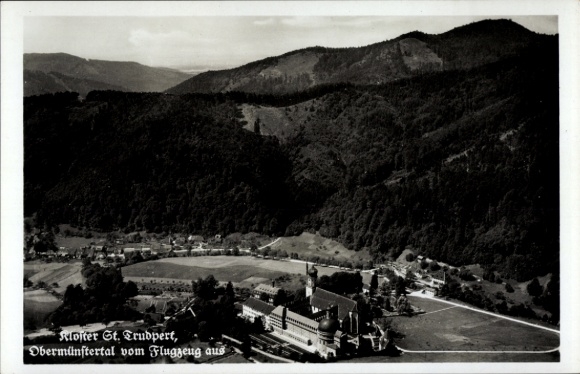 Ak St. Trudpert Obermünstertal Münstertal im Schwarzwald, Kloster St. Trudpert, Fliegeraufnahme