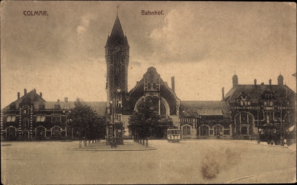 Ak Colmar Kolmar Elsass Haut Rhin, Bahnhof