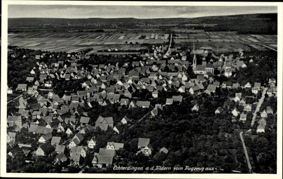 Postcard Echterdingen on the Fildern, aerial photograph