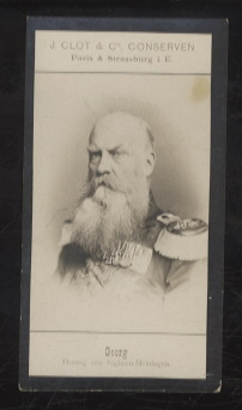 Collector's picture J. Clot & Cie. Canned goods, photo of Nobility Georg Duke of Saxony-Meiningen
