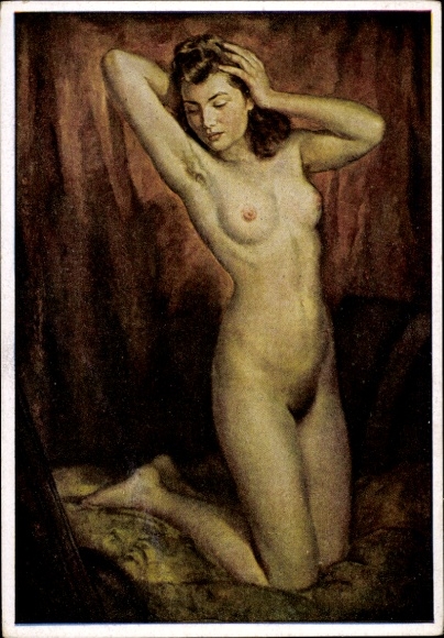 Artist PC Hempfing, Wilhelm, kneeling nude, HDK 405, female nude