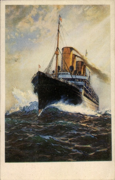 Artist Postcard steamship Kronprinzessin Cecilie, North German Lloyd Bremen, bow view