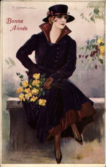 Artist Postcard Corbella, T., portrait of a Woman, 203-5