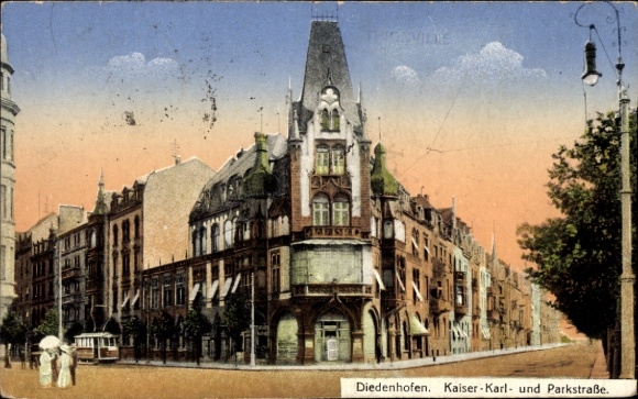 Ak Thionville Diedenhofen Lothringen Moselle, Historisches Gebäude, Kaiser-Karl-Straße, Parkstraß