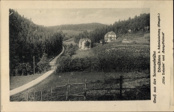 Postcard Dönschten Dippoldiswalde in the Ore Mountains, Villa Daheim and Bergheimat
