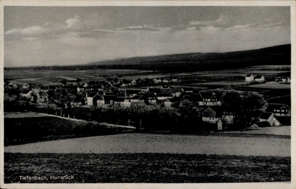 Postcard Tiefenbach im Hunsrück, total view, Gasthof Wolf