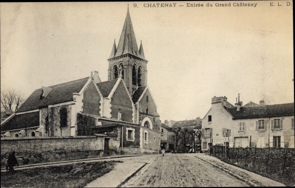 Postcard Chatenay Hauts-de-Seine, Entrance to Grand Chatenay