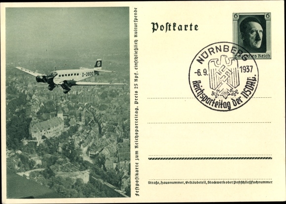 Ganzachen Ak Junkers Ju 52 Immelmann II, D 2600, Lufthansa, Hitlers Privatflugzeug