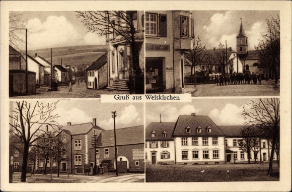 KP Weiskirchen Bez. Trier, Hotel Hofhaus, Franz Blau, kościół, odcinek ulicy