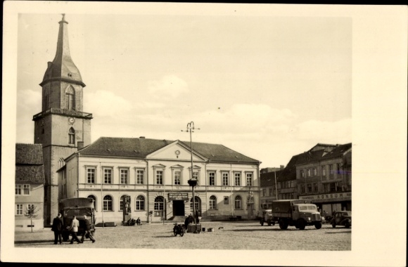PC Haldensleben Saxony Anhalt, Friedrich-Engels-Platz, town hall, vehicles