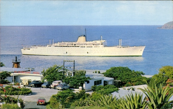 Postcard Saint Thomas Virgin Islands US Virgin Islands, MS Victoria, Incres Line
