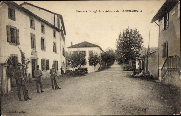 Postcard Dancharinea Dantxarinea Navarra, Aduana, Frontera Espanola