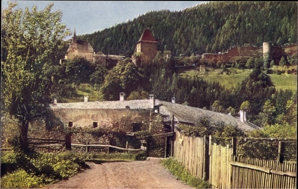 Postcard Friesach in Carinthia, ruin Petersberg