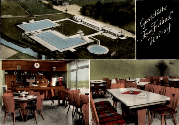 Ak Holtorf Nienburg Niedersachsen, Gaststätte Zum Freibad, Gaststube