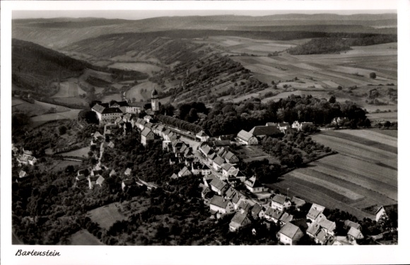 Postcard Bartenstein Schrozberg in Württemberg, aerial photograph