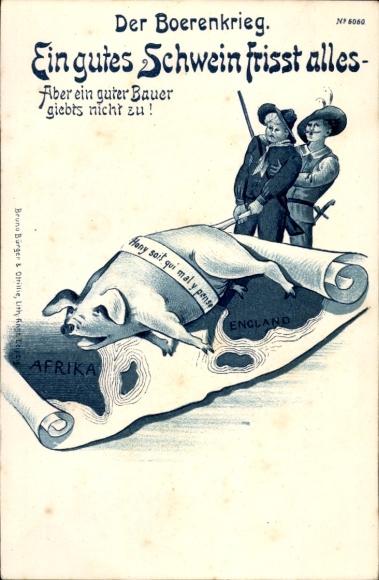 Chromo-Litho South Africa, The Boer War, A good pig eats everything, Boer War