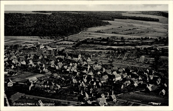 Postcard Gottenheim im Breisgau, aerial photograph