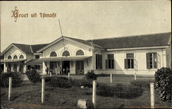 Postcard Cimahi Indonesia, Station Tjimahi