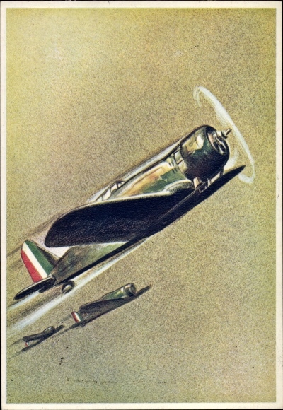 Artist PC Mastroianni, Alberto, Italian Military Aircraft, Squadriglia di Caccia, Fiat G,II WW