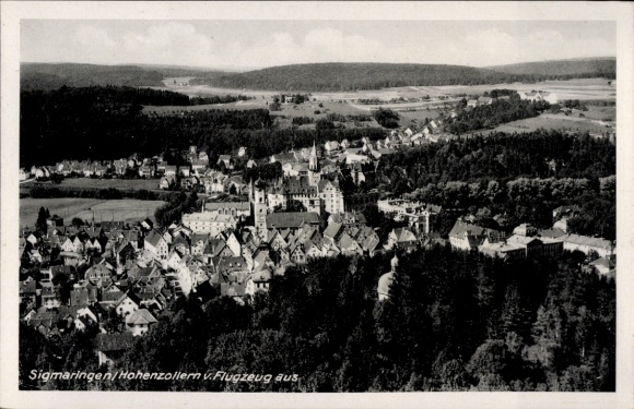 Ak Sigmaringen an der Donau, Fliegeraufnahme